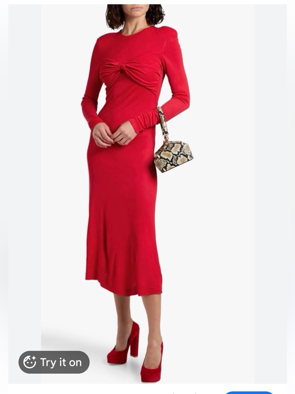 Farm Rio 🔥 Red Twist Bust Midi Dress